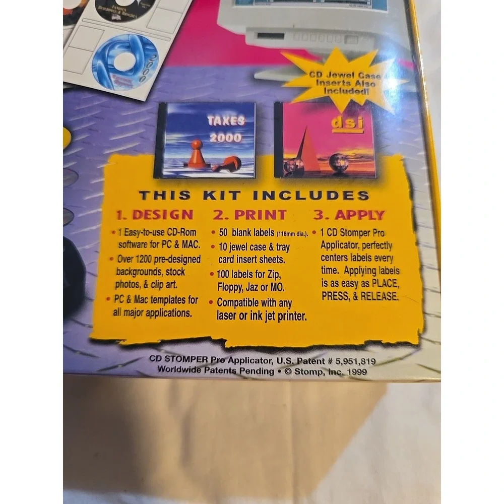 New Sealed CD Stomper Pro CD Labeling System Label Maker Apply Print Design Kit